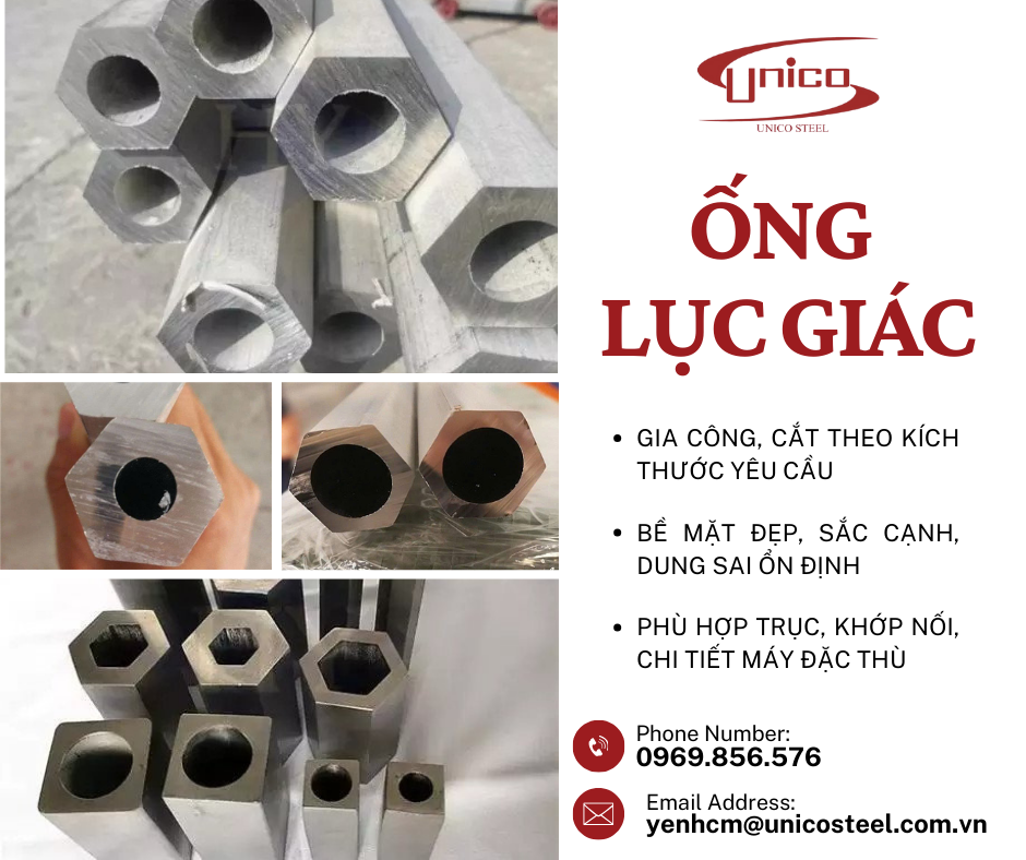 BÁN ỐNG LỤC GIÁC INOX – GIA CÔNG THEO YÊU CẦU | HÀNG SẴN KHO